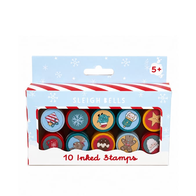 Sleigh Bells Inked Stamps 10 Pack