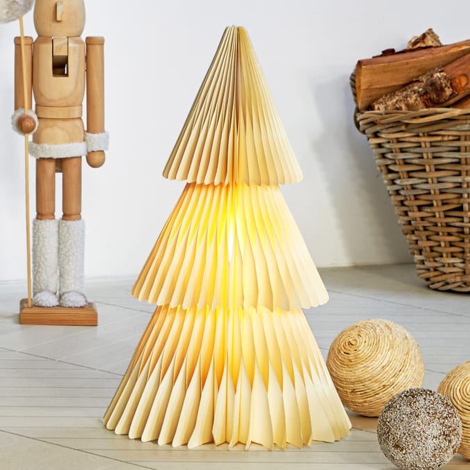 Nordic Spirit Light Up Paper Tree Decoration