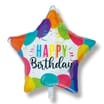Lets Party Foil Star Happy Birthday Balloon
