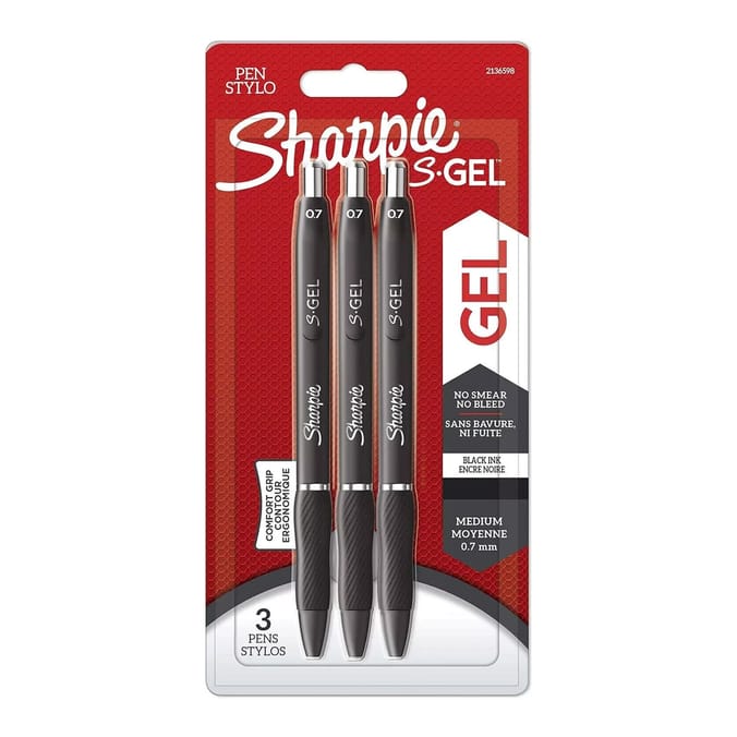 Sharpie S-Gel Pen Medium 3 Pack - Black 