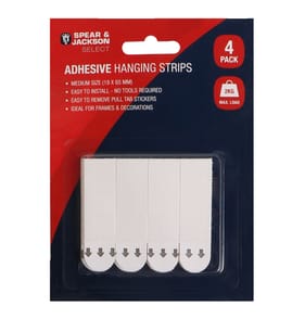 Spear & Jackson Adhesive Hanging Strips 4 Pack - Medium