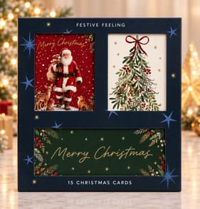 Festive Feeling Traditional Christmas Cards 15 Pack