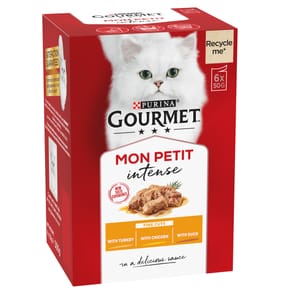 Gourmet Mon Petit Meaty Variety Wet Cat Food 6x50g - Duck, Chicken, Turkey