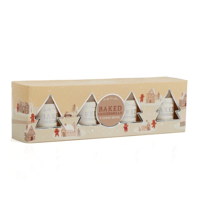 Candy Cane Lane Votive 4 Pack - Baked Gingerbread