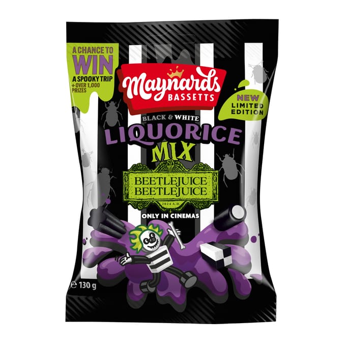 Maynards Bassetts Black & White Liquorice Mix 130g - Beetlejuice Beetlejuice
