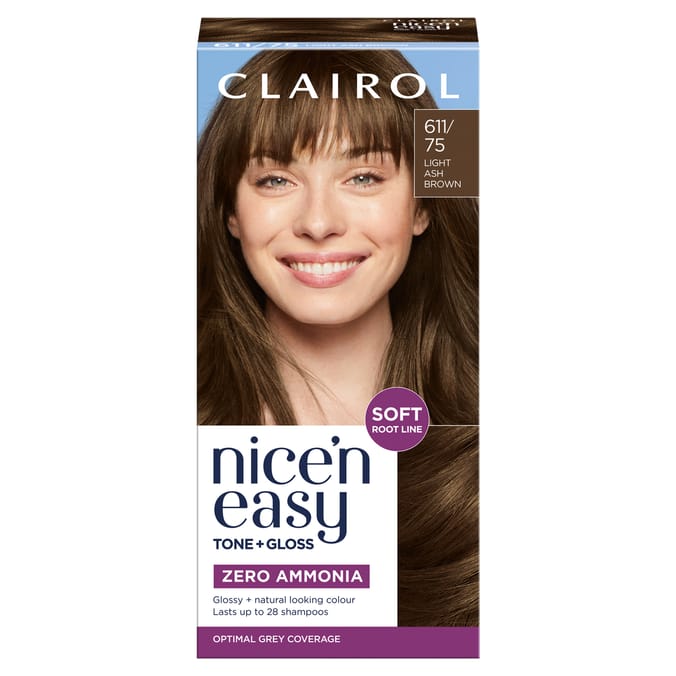 Clairol Nice'n Easy Tone + Gloss Semi Permanent Hair Dye - 611/75 Light Ash Brown