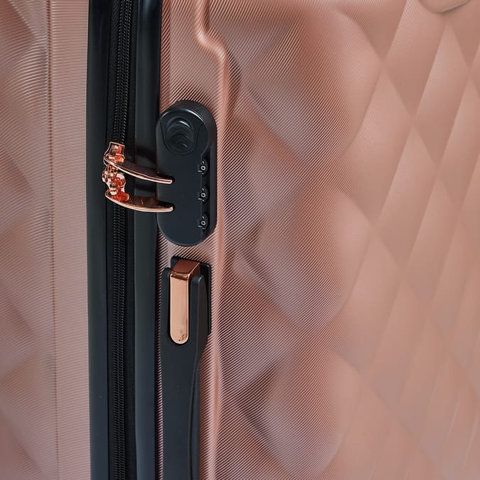 Salisbury Embossed Quilted Shell Suitcase Set Of 3