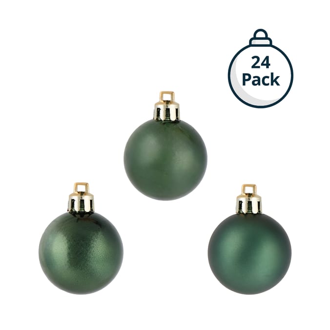 Festive Feeling 4cm Christmas Baubles 24 Pack