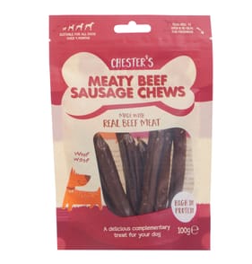 Chester's Meaty Sausage Chews 100g - Beef