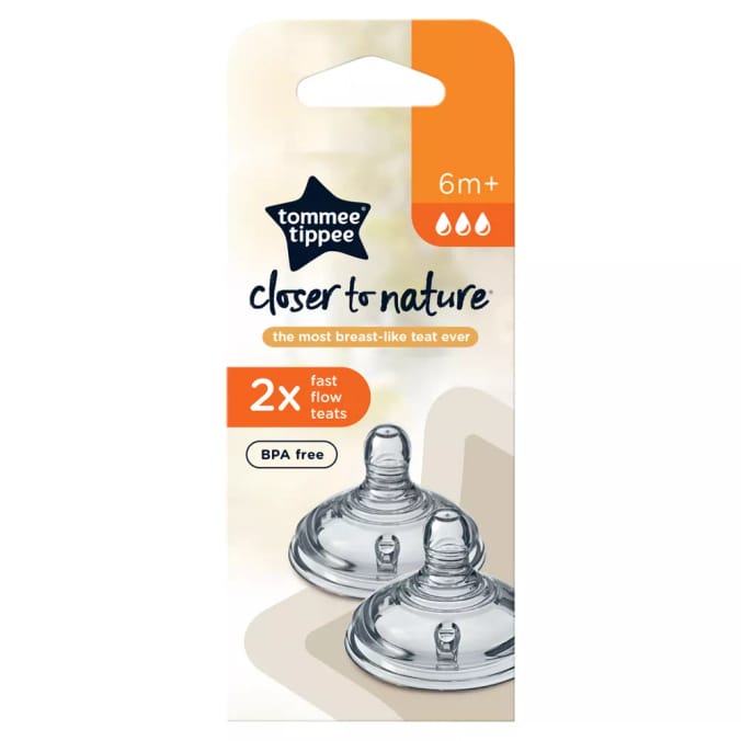 Tommee Tippee Closer to Nature Teats (Fast Flow) – 2 Pack