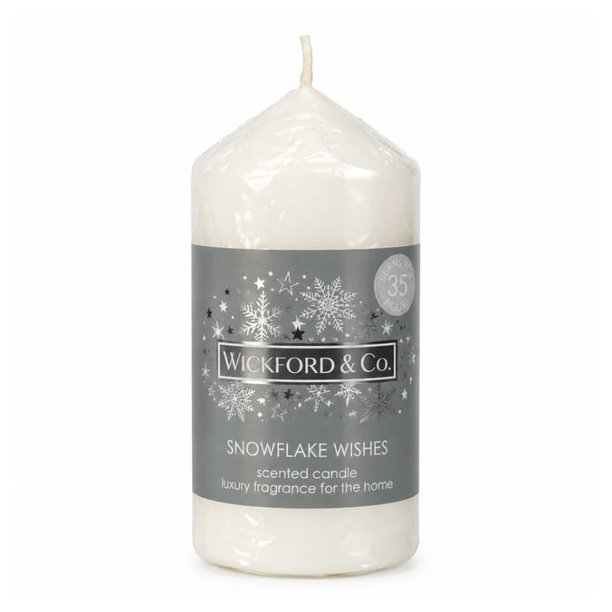 Wickford & Co Small Pillar Candle -  Snowflake 