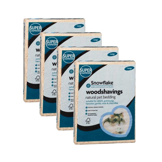 Snowflake Woodshavings Pet Bedding Large x4 Home Bargains