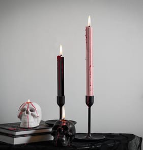 Hallow Scream Bleeding Taper Unscented Candle - Pink x4