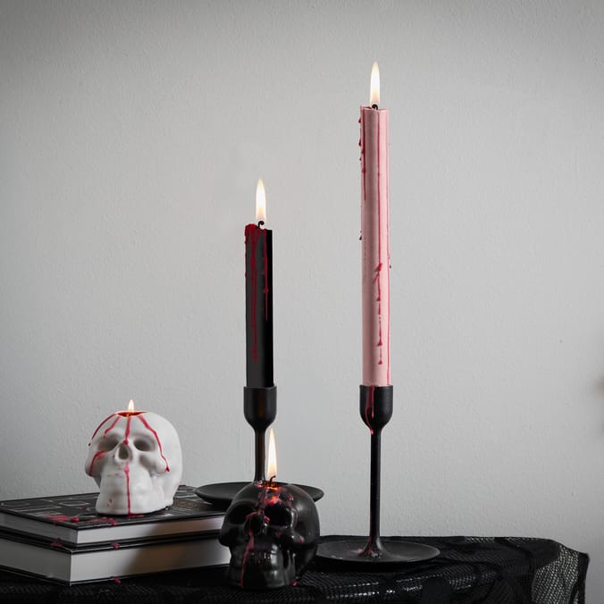 Hallow Scream Bleeding Taper Unscented Candle - Pink x4