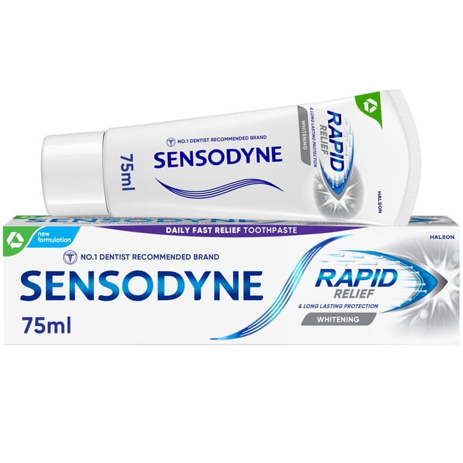 Sensodyne Rapid Relief Whitening Sensitive Teeth Toothpaste 75ml
