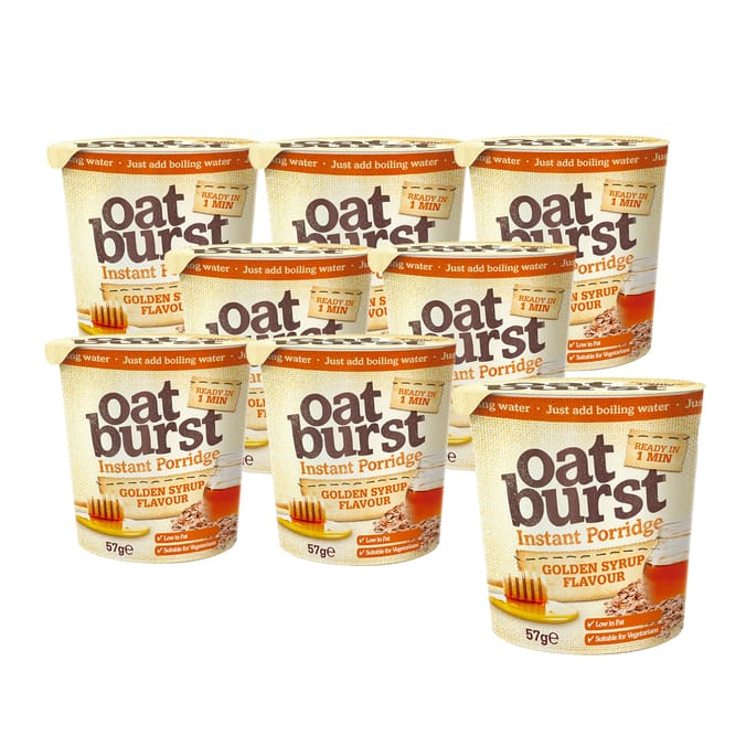 Oat Burst Instant Porridge Snack Golden Syrup 57g x8