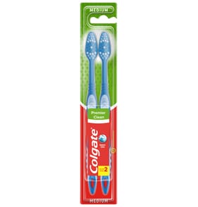 Colgate Premier Clean Medium Toothbrush 2 Pack