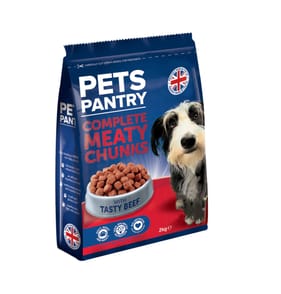 Pets Pantry Complete Meaty Chunks with Tasty Beef Dog Food 2kg