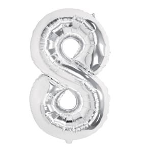 Lets Party Silver Foil 8 Balloon