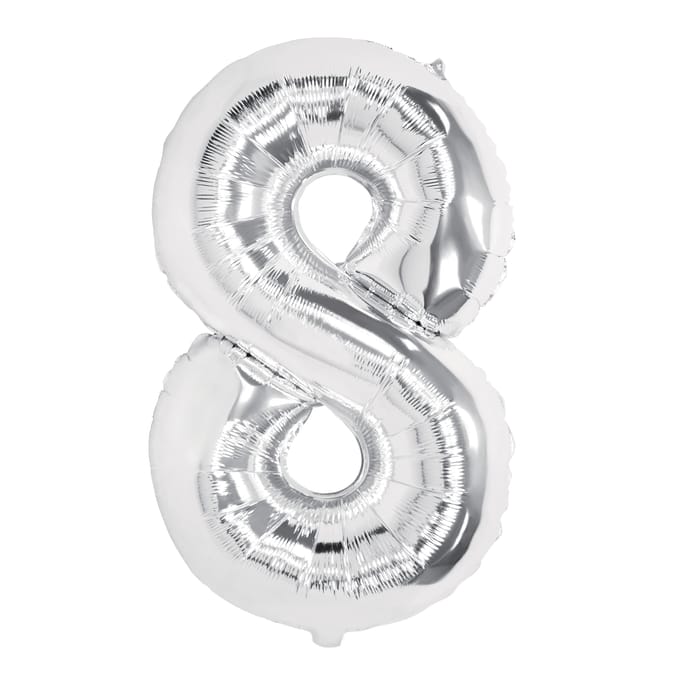 Lets Party Silver Foil 8 Balloon