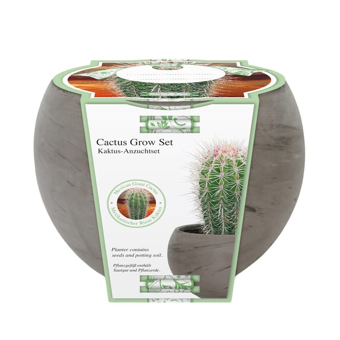 Cactus Grow Set with Ceramic Planter