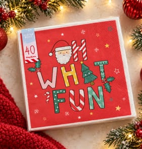 Sleigh Bells Santa Napkins 40 Pack