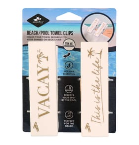 Logo Pegs Beach Towel Clips 2 Pack - Vacay