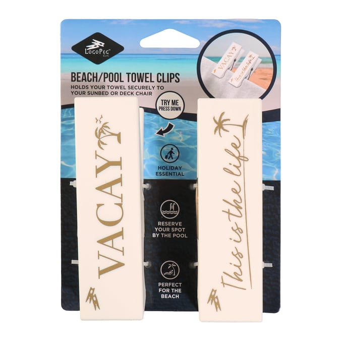 Logo Peg Beach Towel Clip 2 Pack