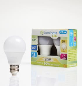 E Luminate LED GLS E27 Daylight Light Bulb 2 Pack 806 Lumens