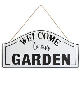  Jardin Metal Hanging Wall Sign -  Welcome To Our Garden