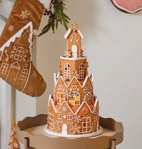 Gingerbread LED Light-Up Gingerbread Townhouse Ornament