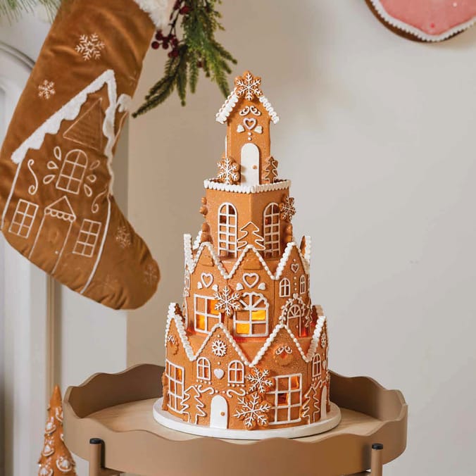 Gingerbread LED Light-Up Gingerbread Townhouse Ornament
