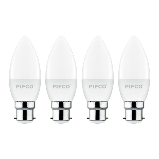 Pifco LED BC/B22 Candle Bulbs 4 Pack - Warm White