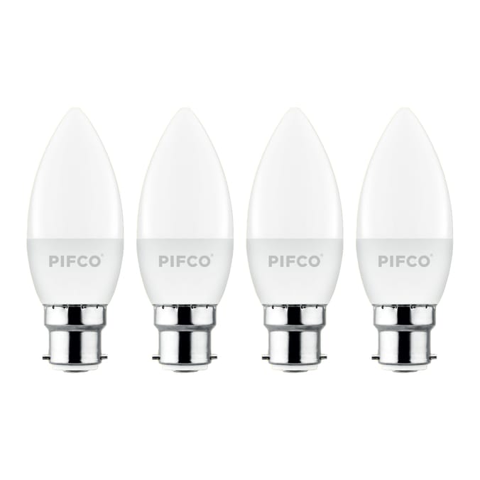 Pifco LED BC/B22 Candle Bulbs 4 Pack - Warm White