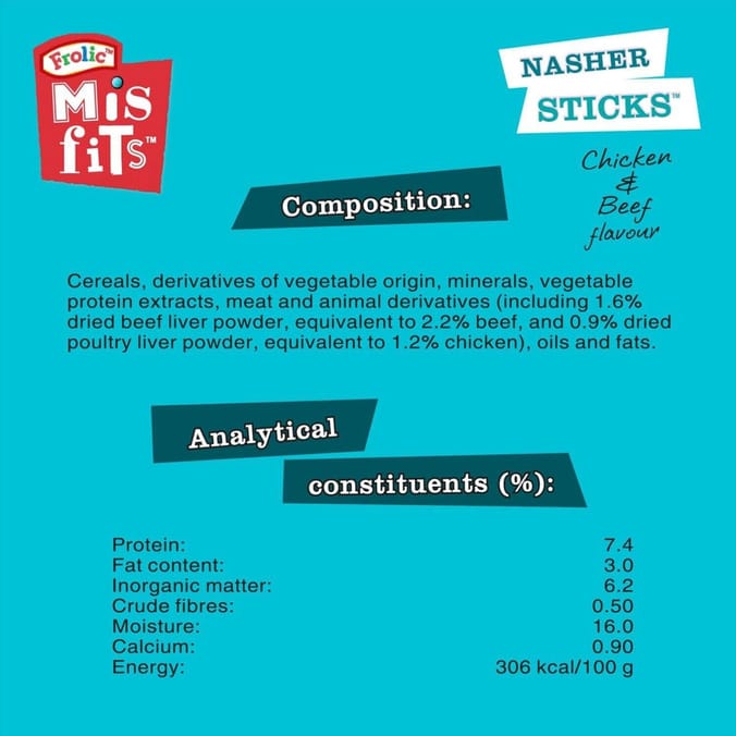 Misfits Nasher Sticks Chicken & Beef 10 x 175g Packs