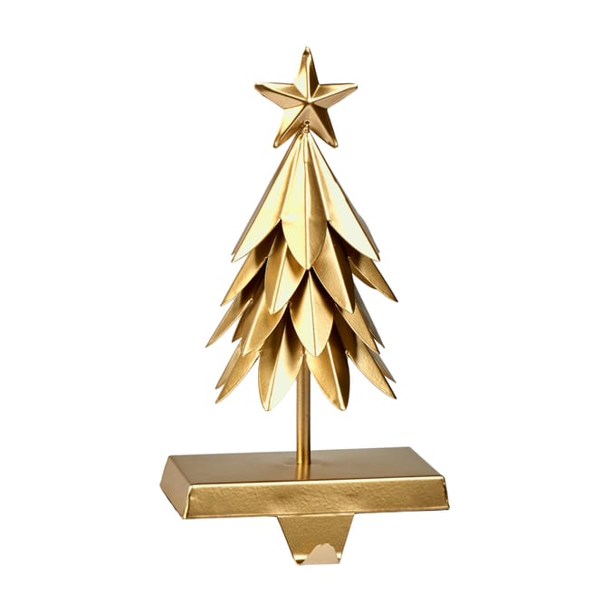 Winter Luxe Gold Tree Stocking Holder