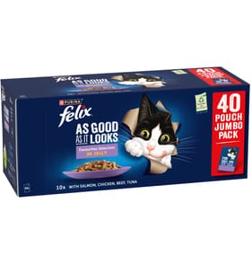 Felix As Good As It Looks Mixed Selection in Jelly Wet Cat Food Pouches 40 x 85g
