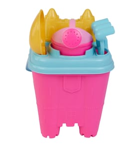  Sun 'N' Fun Beach Bucket & Accessories - Pink With Blue Lid