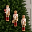 Sleigh Bells Nutcracker Christmas Tree Decoration 3 Pack - Candy Cane