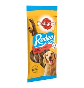 Pedigree Rodeo Duos Adult Dog Treats 7 Chews 123g - Beef & Cheese
