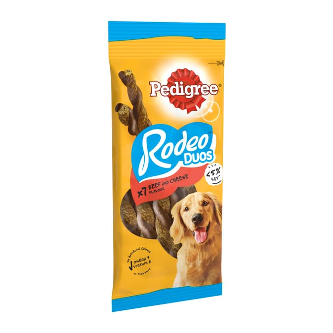 Pedigree Rodeo Duos Adult Dog Treats 7 Chews 123g - Beef & Cheese