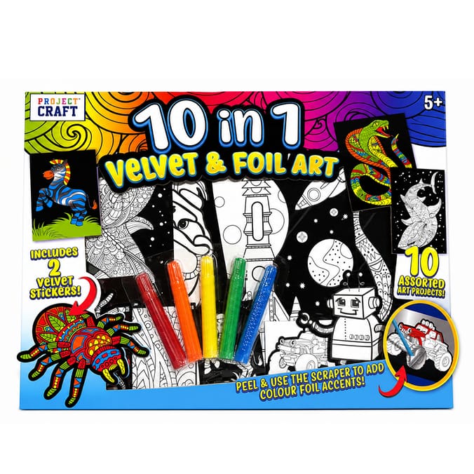 10 in 1 Velvet and Foil Art Kit Assorted
