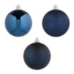 Elegance 15cm Baubles 3 Pack - Navy