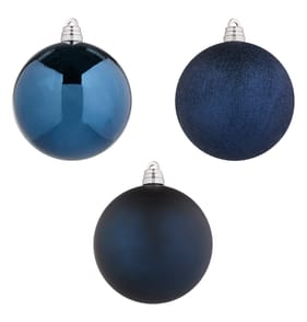 Elegance 15cm Baubles 3 Pack - Navy