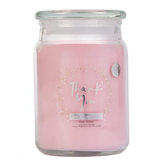 Wickford & Co Thank You Scented Candle - Pink Peony