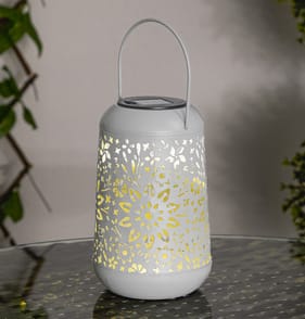 Firefly Solar Light Co Hanging Metal Lantern Solar Light - Grey