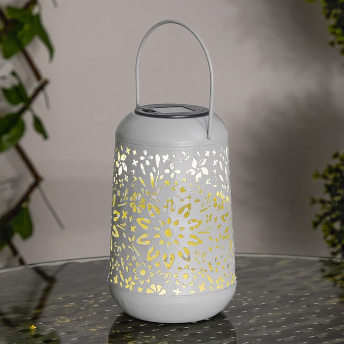 Firefly Solar Light Co Hanging Metal Lantern Solar Light - Grey