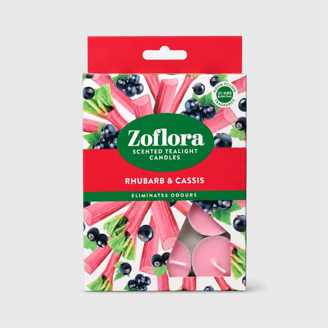 Zoflora Scented Tealight Candles 12 Pack - Rhubarb & Cassis
