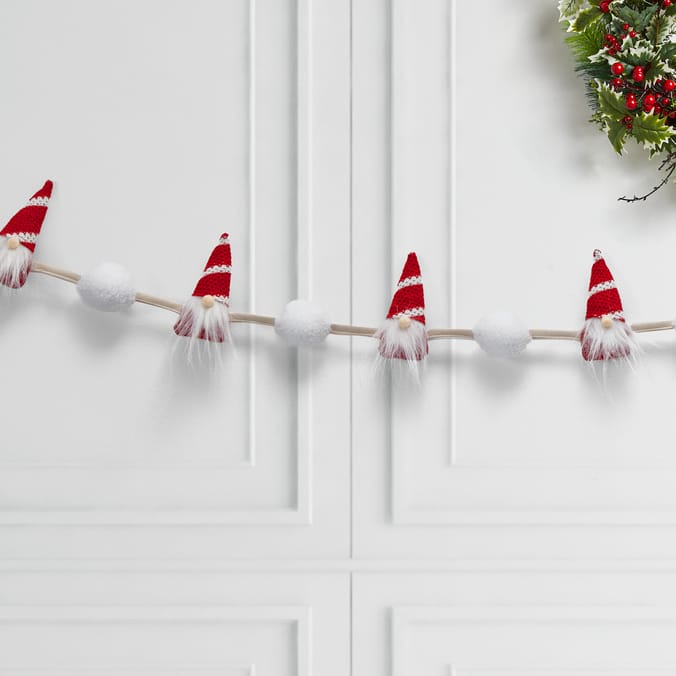 Winter Charm Gonk PomPom Garland - Red