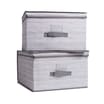 Home Solutions Large Storage Boxes with Lids - Grey x2